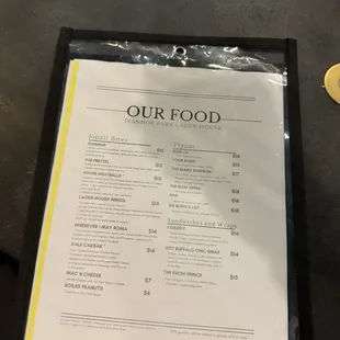 menu