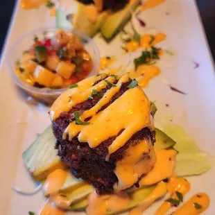 two burgers on a plate