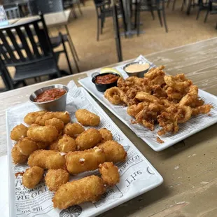 Cheese curds &amp; calamari.