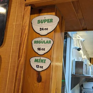 Size selections