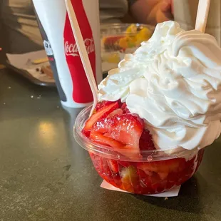 Strawberry shortcake and ice cream