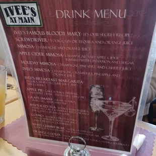 Extensive drink menu