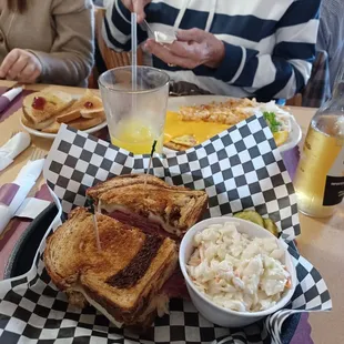 Reuben with coleslaw.Very tasty ,just needed an extra side of thousand island dressing .