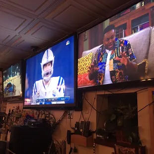 a man on a television screen