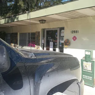 a truck parked outside