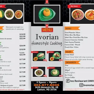 Menu front