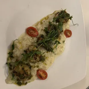 Scallops with risotto