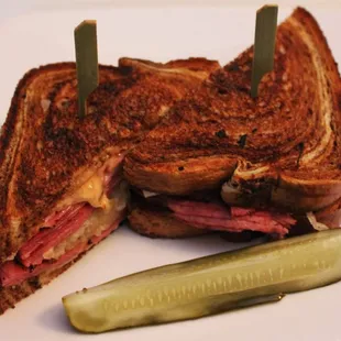 The Reuben- stacked with delicious juicy meat on fresh marbled rye!