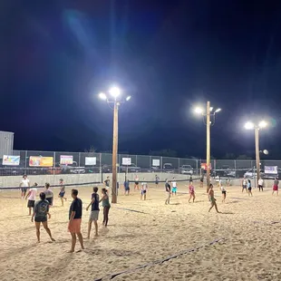 Nighttime pickup volleyball games went well past 11