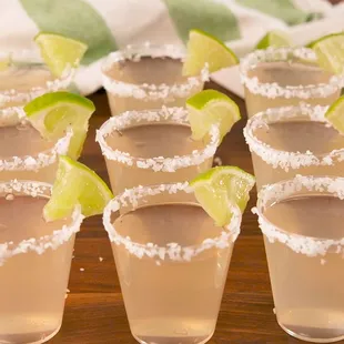 margaritas in shot glasses