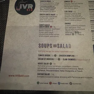 menu