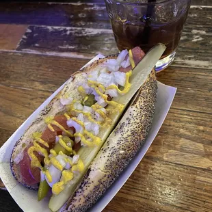Chicago Dog and bourbon x coke
