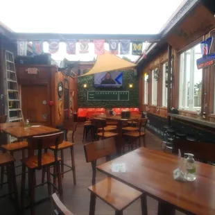 The deck in the back.