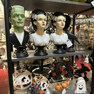 Frankenstein monster and bride busts