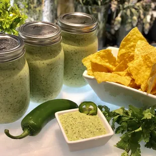 Take home some of our famous cilantro jalapeño salsa!