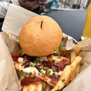 Black and Bleu burger