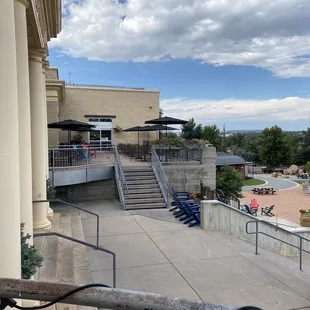 a view from the balcony of a building