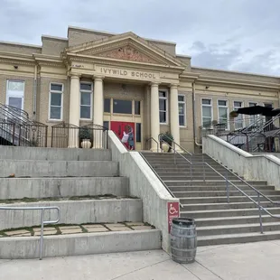 the front of the building