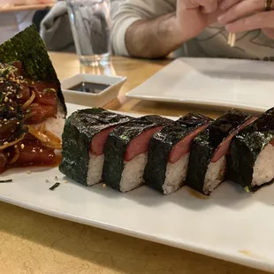 Poke and spam musubi