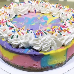 Tie dyed cheesecake for my daughter drive by bday 05/23/2020