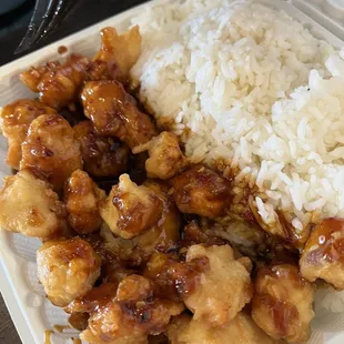 Orange Chicken and Steamed Rice