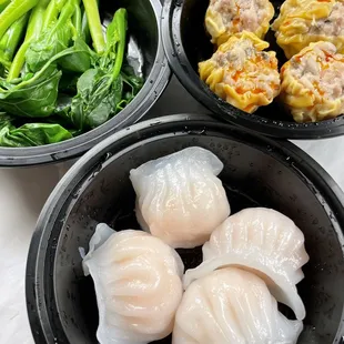 Har Gow (4) Chinese Broccoli w/ Oyster Sauce Siu Mai (4)