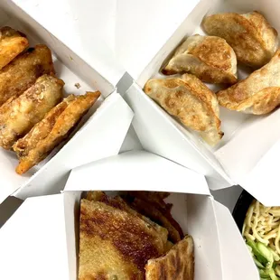 Chicken Wings, Pan Fried Dumpling (4), scallion pancake