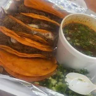 a tray of mexican food