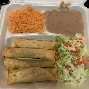 Flauta Flautita Plate Lunch