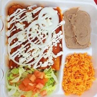 red chicken enchiladas