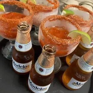a variety of drinks