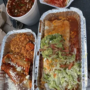 Enchiladas (pretty bad) and burrito (ok)