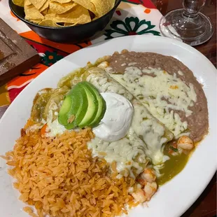 Shrimp enchiladas