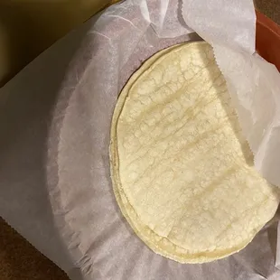 an uncooked tortilla