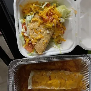 Two item combination. Without the rice and beans sadly.