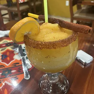 Mangoneada (blended mango Patron margarita)