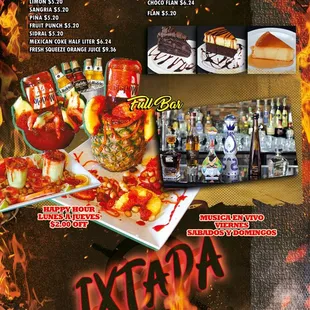 the menu for a mexican restaurant