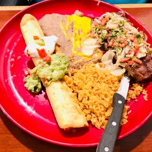 a plate of mexican food