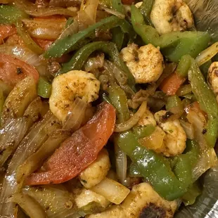 Shrimp fajitas