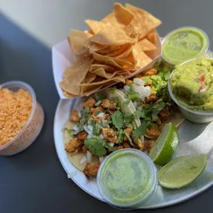 a plate of mexican food