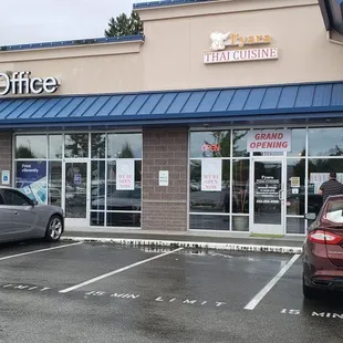 two cars parked in a parking lot