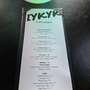 a menu for a new restaurant