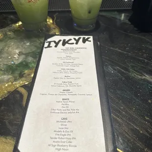 menu