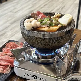 a variety of food on a table