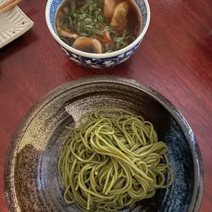 Dipping soba with duck