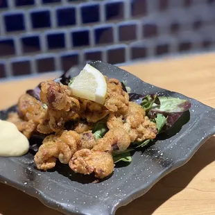 Fried baby tako