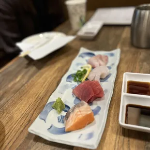 a plate of sushi