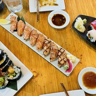 sushi, food, sashimi, sushi and sashimi