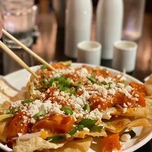 *Tuna Poke Nachos (we substituted the Tuna for Salmon instead. $1.00 up charge, WORTH IT!)