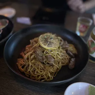 Beef Chopped Steak Noodles